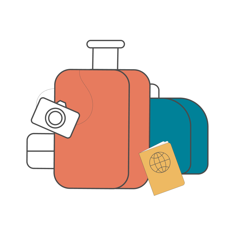 HomeExchange suitcases illustration